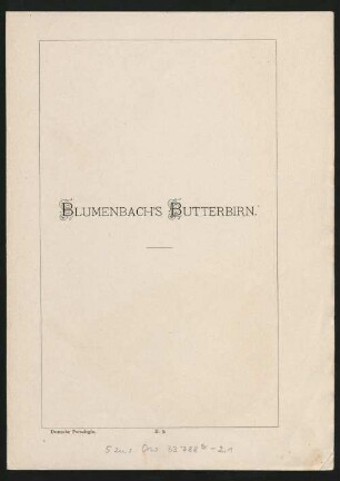 II. 5. Blumenbach's Butterbirn