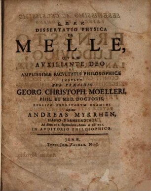 Disp. phys. de melle
