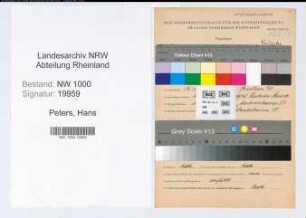 Entnazifizierung Hans Peters, geb. 17.04.1909 (Polizeimeister)