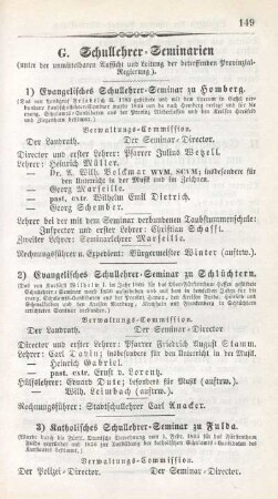 G. Schullehrer-Seminarien.