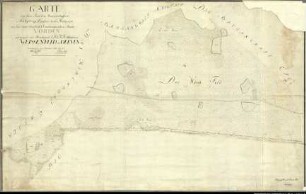 Landesaufnahme des Fürstbistums Osnabrück III Amt Vörden Bl. 9 a Kirchspiel: Engter Feldmarken: Weißefeld, Deven Ortschaften: Engter, Kalkriese, Schleptrup Reinkarte Teil 1: Weißes Feld Ausf.-Art: Farbige Zeichnung auf Karton, auf Leinen aufgezogen Herst.: Johann Wilhelm Du Plat Herst.: Georg Wilhelm Du Plat (Direktion: Johann Wilhelm Du Plat) Format: ca. 70 x 110 cm Maßstab: 1 : 3 840