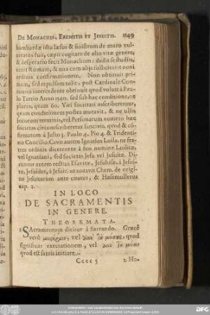 In Loco De Sacramentis In Genere. Theoremata.