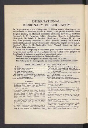 International missionary bibliography