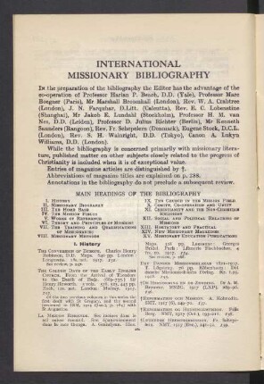 International missionary bibliography