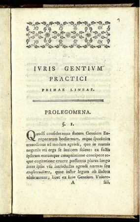 Iuris Gentium Practici Primae Lineae.