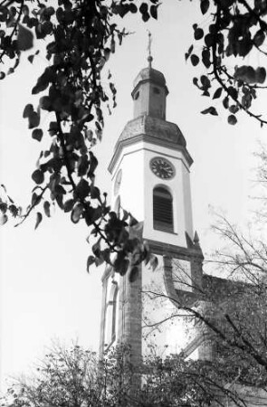 Meißenheim: Kirchturm von unten