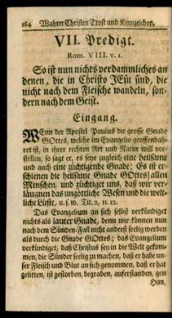 VII. Predigt. Wahrer Christen Trost und Kennzeichen.