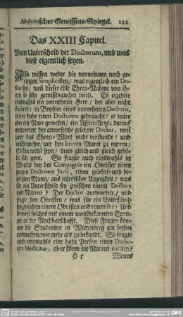 Das XXIII. Capitel. Vom Unterscheid der Doctorum, und was diese eigentlich seyen