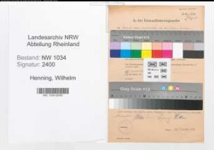 Entnazifizierung Wilhelm Henning , geb. 00.00.0000 (Generalmajor)