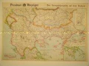 Karte des südlichen Balkan