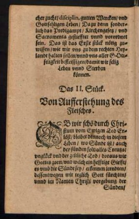 Das II. Stück. Von Aufferstehung des Fleisches.