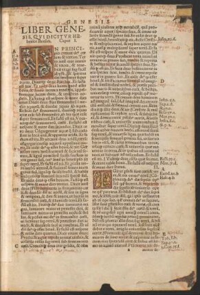 Liber Genesis, Qui Dicitur Hebraice Bresith.