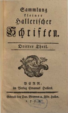 Sammlung kleiner Hallerischer Schriften, 3