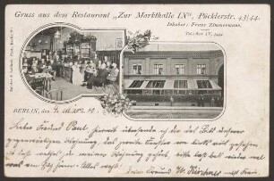 Ansichtskarte Restaurant "Zur Markthalle IX", Pücklerstraße 43-44 [3/3]