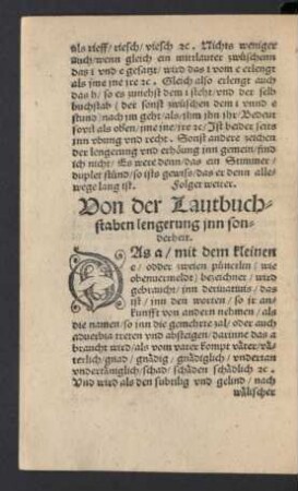 Von der Lautbuchstaben lengerung inn sonderheit.