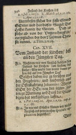 Cap. XVII. Vom Zustand der Kirchen/ biß an den Jüngsten Tag.