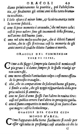 Oracoli Del Commendatore Di Cipri.