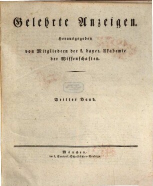 Gelehrte Anzeigen. 3. 1836 = Juli - Dez.