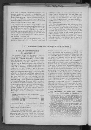 II. Die Beschäftigung im Hamburger Gebiet seit 1938