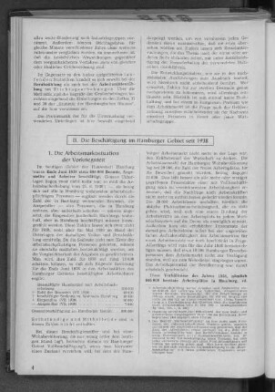 II. Die Beschäftigung im Hamburger Gebiet seit 1938