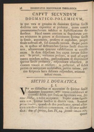 Caput Secundum Dogmatico-Polemicum, ..