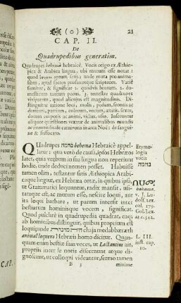 Cap. II. De Quadrupedibus generatim.