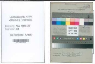 Entnazifizierung Anton Oehlenberg , geb. 16.01.1905 (Angestellter)