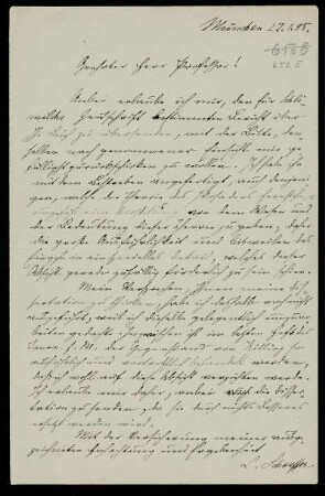 Nr. 2: Brief von Ludwig Scheeffer an Felix Klein, München, 22.1.1885