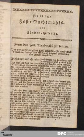 Heilige Fest-Nachtmahls- und Kirchen-Gebette.