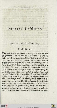 Fuenfter Abschnitt: Von der Wasserfoerderung