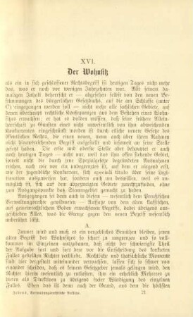 XVI. Der Wohnsitz