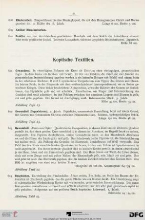 Koptische Textilien (Nr. 611-634)
