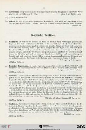 Koptische Textilien (Nr. 611-634)