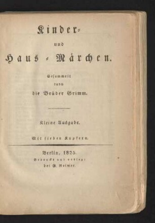 Kinder- und Haus-Märchen : Mit sieben Kupfern