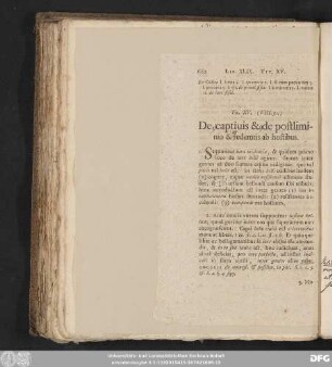 Tit. XV. (VIII. 51.) De captivis & de postliminio & redemtis ab hostibus.