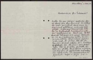 Schreiben an Hermann Muthesius (Brief)