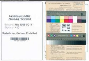 Entnazifizierung Gerhard Erich Kurt Kretschmer , geb. 16.03.1912 (Kraftfahrer)