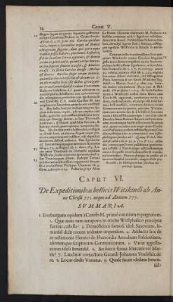 Caput VI. De Expeditionibus bellicis Witikindi ab Anno Christi 772. usque ad Annum 777