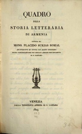 Quadro della storia letteraria di Armenia