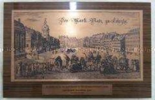 Wandbild mit historischer Ansicht des Leipziger Marktes