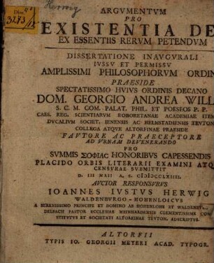 Argumentum pro existentia Dei ex essentiis rerum petendum