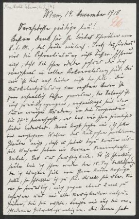 Brief an Lilli Lehmann : 14.12.1918