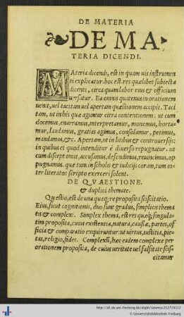 De materia dicendi