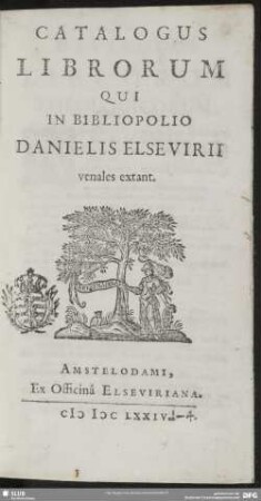 Catalogus librorum qui in Bibliopolio Danielis Elsevirii vanales extant
