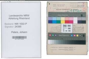 Entnazifizierung Johann Peters , geb. 13.09.1892 (Graveur)