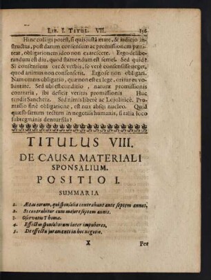 Titulus VIII. De Causa Materiali Sponsalium