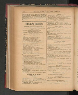 Nominations Officielles.