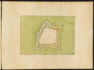 Stralen, kolorierter Handzeichnung, vor 1695 : Stralen / [Johann George Starck]. - [S.l., S.a.].- [nach 1695] - 1 Plan : Handzeichng. ; 35,0 x 25,0 cm.