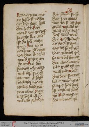 Berthold von Regensburg (Bertholdus Ratisbonensis), Predigt 57 (Y 34; Von den fünf schedelîchen sünden)
