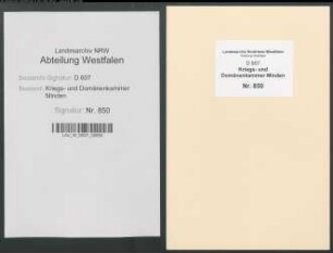 Amt Reineberg - Vogtei Quernheim - Bauerschaft Dünne: Unterlagen der Revisionskommission - Band 2